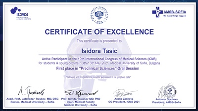 Isidora Tasic first place oral session sm